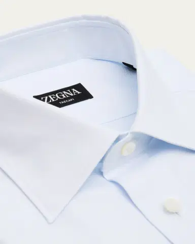 ZEGNA Men's Trecapi Textured Cotton Dress Shirt | Thumbnail 2 ZEGNA Men's Trecapi Textured Cotton Dress Shirt | Thumbnail 2
