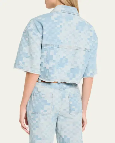 Ramy Brook Melanie Checekered Denim Jacket | Thumbnail 3 Ramy Brook Melanie Checekered Denim Jacket | Thumbnail 3