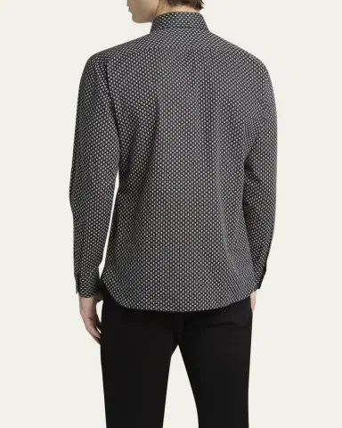 TOM FORD Men's Geometric Cotton Voile Sport Shirt | Thumbnail 3 TOM FORD Men's Geometric Cotton Voile Sport Shirt | Thumbnail 3