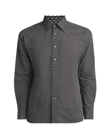 TOM FORD Men's Geometric Cotton Voile Sport Shirt | Thumbnail 1 TOM FORD Men's Geometric Cotton Voile Sport Shirt | Thumbnail 1