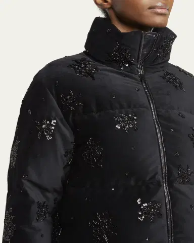 Moncler Nelles Embellished Down Puffer Jacket | Thumbnail 5 Moncler Nelles Embellished Down Puffer Jacket | Thumbnail 5