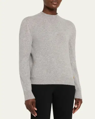 Oscar de la Renta Mockneck Cashmere Knit Scarf Sweater | Thumbnail 8 Oscar de la Renta Mockneck Cashmere Knit Scarf Sweater | Thumbnail 8