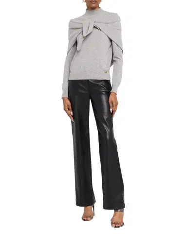 Oscar de la Renta Mockneck Cashmere Knit Scarf Sweater | Thumbnail 1 Oscar de la Renta Mockneck Cashmere Knit Scarf Sweater | Thumbnail 1