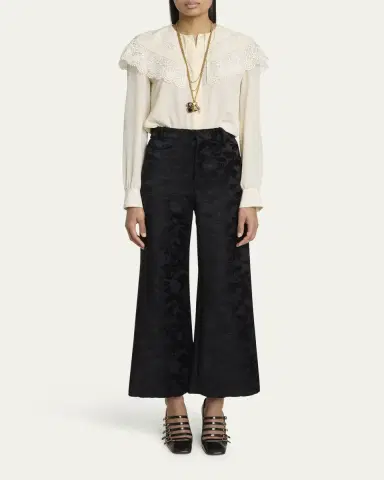 Chloé Baroque Jacquard Flare Ankle Pants | Thumbnail 2 Chloé Baroque Jacquard Flare Ankle Pants | Thumbnail 2