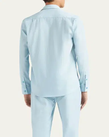 Vilebrequin Men's Wool Micro Rayures Sport Shirt | Thumbnail 3 Vilebrequin Men's Wool Micro Rayures Sport Shirt | Thumbnail 3