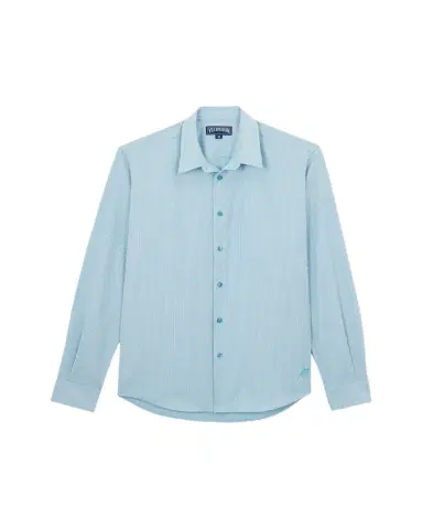Vilebrequin Men's Wool Micro Rayures Sport Shirt | Thumbnail 1 Vilebrequin Men's Wool Micro Rayures Sport Shirt | Thumbnail 1