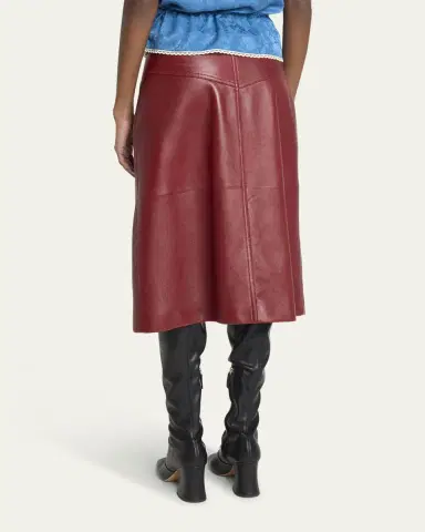 Chloé Slouch Leather Midi Skirt | Thumbnail 3 Chloé Slouch Leather Midi Skirt | Thumbnail 3