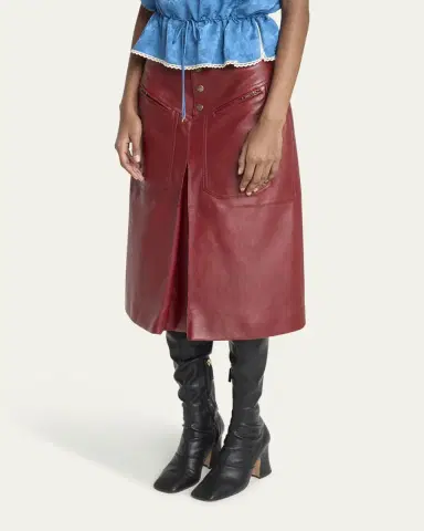 Chloé Slouch Leather Midi Skirt | Thumbnail 4 Chloé Slouch Leather Midi Skirt | Thumbnail 4
