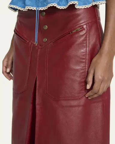 Chloé Slouch Leather Midi Skirt | Thumbnail 5 Chloé Slouch Leather Midi Skirt | Thumbnail 5