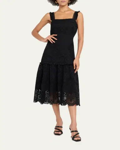 Kobi Halperin Mona Square-Neck Lace Midi Dress | Thumbnail 2 Kobi Halperin Mona Square-Neck Lace Midi Dress | Thumbnail 2