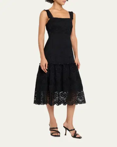 Kobi Halperin Mona Square-Neck Lace Midi Dress | Thumbnail 4 Kobi Halperin Mona Square-Neck Lace Midi Dress | Thumbnail 4