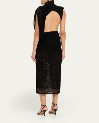 Diotima Mayor Draped Open-Back Silk Midi Dress | Thumbnail 3 Diotima Mayor Draped Open-Back Silk Midi Dress | Thumbnail 3