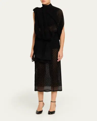 Diotima Mayor Draped Open-Back Silk Midi Dress | Thumbnail 4 Diotima Mayor Draped Open-Back Silk Midi Dress | Thumbnail 4