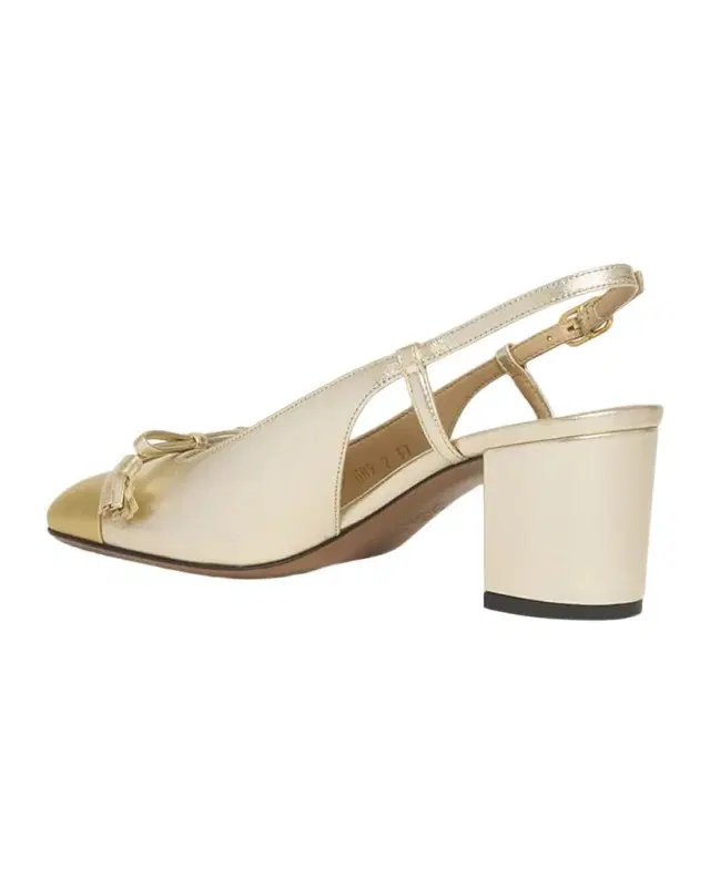 Valet Du Roi VLogo Metallic Leather Slingback Pumps Valet Du Roi VLogo Metallic Leather Slingback Pumps