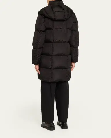 Moncler Litte Long Down Puffer Coat with Detachable Hood | Thumbnail 3 Moncler Litte Long Down Puffer Coat with Detachable Hood | Thumbnail 3
