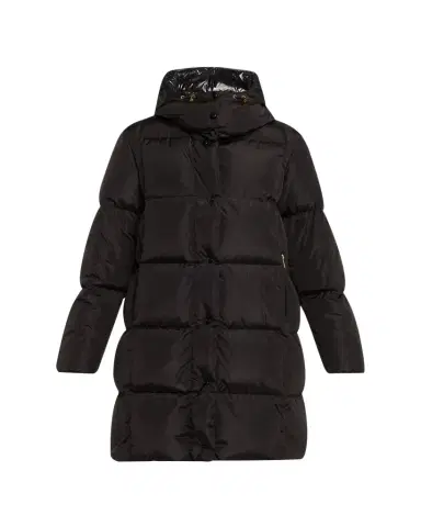 Moncler Litte Long Down Puffer Coat with Detachable Hood | Thumbnail 1 Moncler Litte Long Down Puffer Coat with Detachable Hood | Thumbnail 1