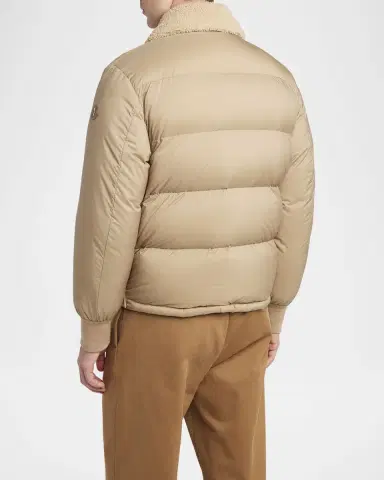 Moncler Men's Tonnay Leather and Down Quilted Jacket | Thumbnail 2 Moncler Men's Tonnay Leather and Down Quilted Jacket | Thumbnail 2