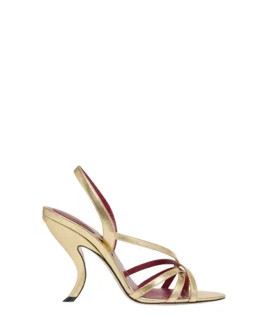 Valentino Garavani Fetishique Metallic Leather Sandals | Thumbnail 1 Valentino Garavani Fetishique Metallic Leather Sandals | Thumbnail 1