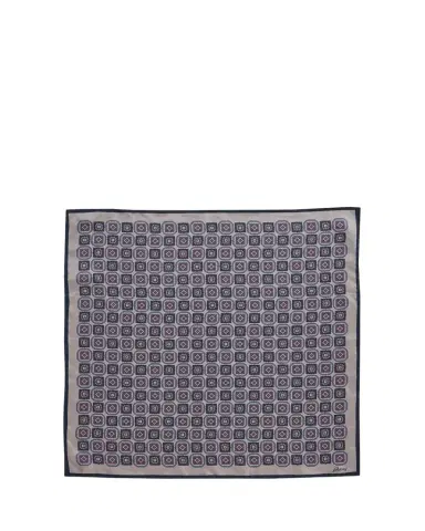 Brioni Men's Medallion Print Silk Pocket Square | Thumbnail 1 Brioni Men's Medallion Print Silk Pocket Square | Thumbnail 1