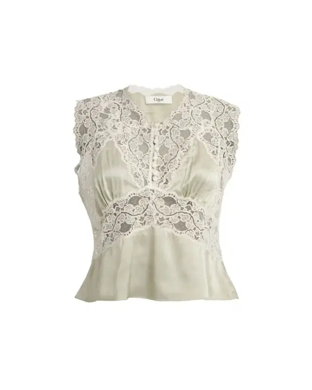 Chloe Lace Silk Sleeveless Top