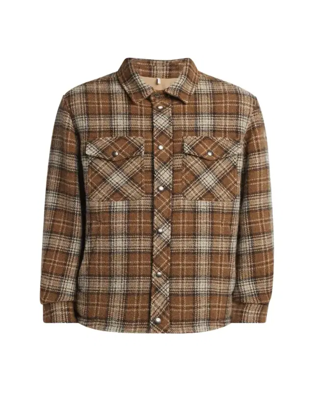 Men's Wool Check Snap-Front Shirt Men's Wool Check Snap-Front Shirt
