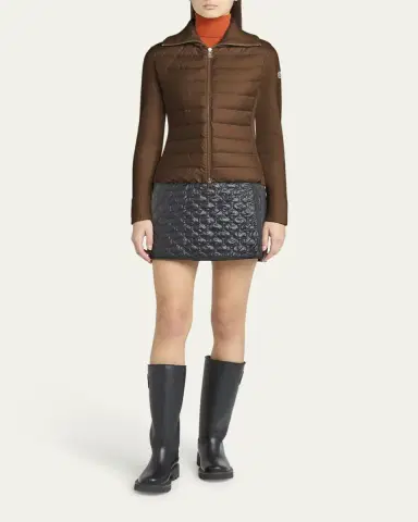 Moncler Padded Wool Zip-Up Cardigan | Thumbnail 2 Moncler Padded Wool Zip-Up Cardigan | Thumbnail 2