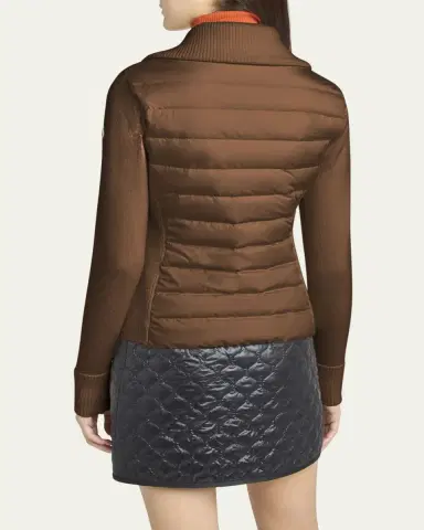 Moncler Padded Wool Zip-Up Cardigan | Thumbnail 3 Moncler Padded Wool Zip-Up Cardigan | Thumbnail 3