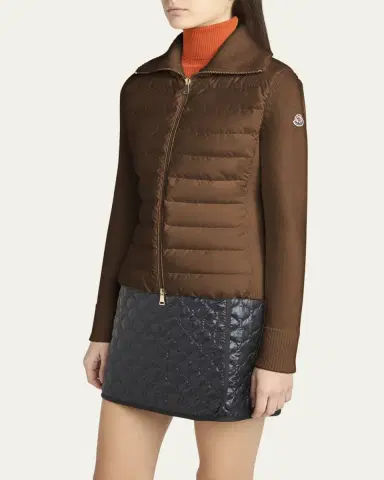 Moncler Padded Wool Zip-Up Cardigan | Thumbnail 4 Moncler Padded Wool Zip-Up Cardigan | Thumbnail 4