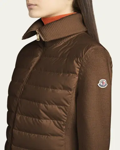 Moncler Padded Wool Zip-Up Cardigan | Thumbnail 5 Moncler Padded Wool Zip-Up Cardigan | Thumbnail 5