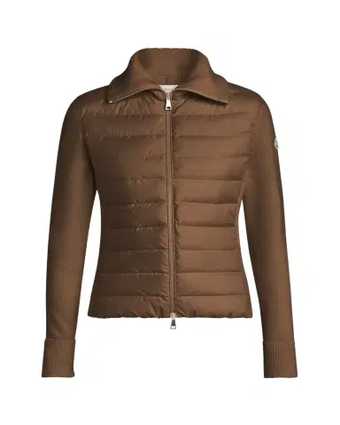 Moncler Padded Wool Zip-Up Cardigan | Thumbnail 1 Moncler Padded Wool Zip-Up Cardigan | Thumbnail 1