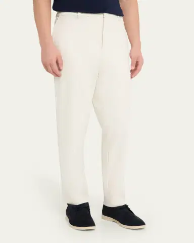 Loro Piana Men's Jarno Cotton Straight Fit Flat-Front Pants | Thumbnail 4 Loro Piana Men's Jarno Cotton Straight Fit Flat-Front Pants | Thumbnail 4