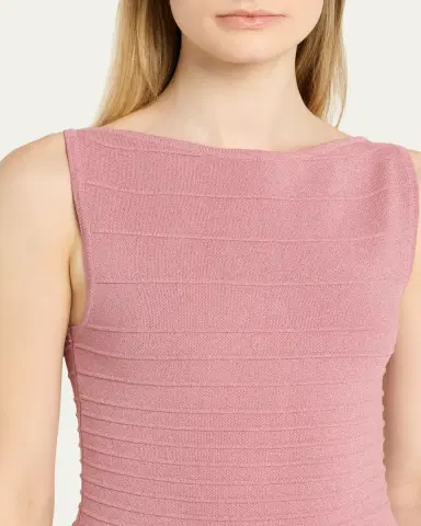 Retrofête Audrina Metallic Knit Godet-Skirt Sleeveless Mini Dress | Thumbnail 5 Retrofête Audrina Metallic Knit Godet-Skirt Sleeveless Mini Dress | Thumbnail 5