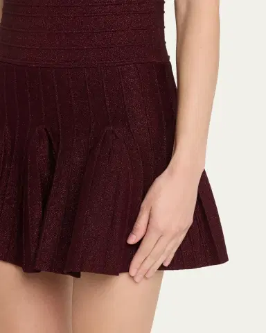 Retrofête Audrina Metallic Knit Godet-Skirt Sleeveless Mini Dress | Thumbnail 9 Retrofête Audrina Metallic Knit Godet-Skirt Sleeveless Mini Dress | Thumbnail 9