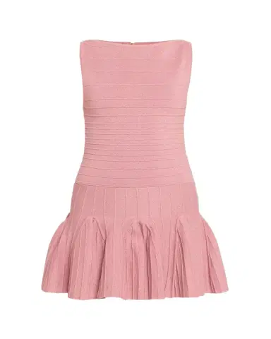 Retrofête Audrina Metallic Knit Godet-Skirt Sleeveless Mini Dress | Thumbnail 1 Retrofête Audrina Metallic Knit Godet-Skirt Sleeveless Mini Dress | Thumbnail 1