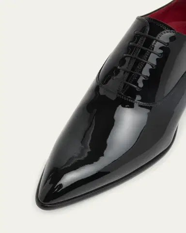 Christian Louboutin Men's Pelvis Patent Leather Pointed-Toe Derby Shoes | Thumbnail 3 Christian Louboutin Men's Pelvis Patent Leather Pointed-Toe Derby Shoes | Thumbnail 3