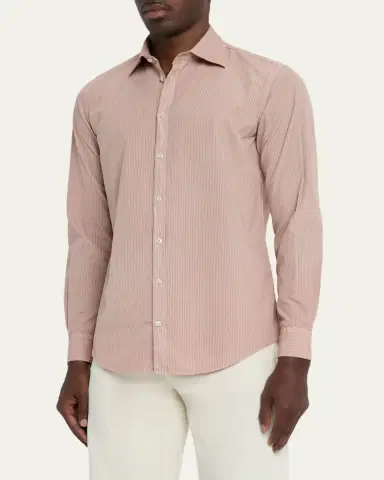 Massimo Alba Men's Genova Stripe Cotton Button-Down Shirt | Thumbnail 8 Massimo Alba Men's Genova Stripe Cotton Button-Down Shirt | Thumbnail 8