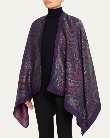 Etro Wool-Blend Jacquard Cape | Thumbnail 4 Etro Wool-Blend Jacquard Cape | Thumbnail 4
