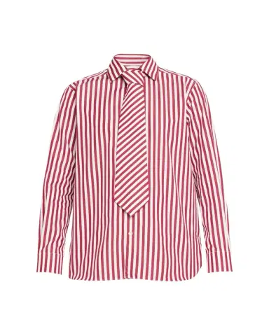 SÉBLINE Striped Neck-Tie Button-Down Shirt | Thumbnail 1 SÉBLINE Striped Neck-Tie Button-Down Shirt | Thumbnail 1