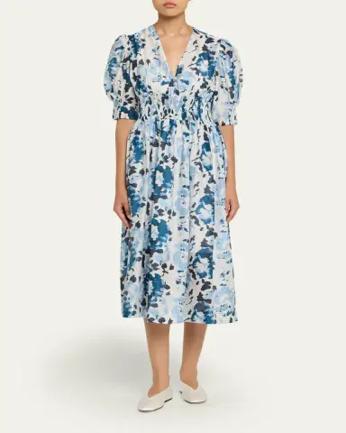 Hannah Artwear Sophia Puff-Sleeve Midi Dress | Thumbnail 2 Hannah Artwear Sophia Puff-Sleeve Midi Dress | Thumbnail 2