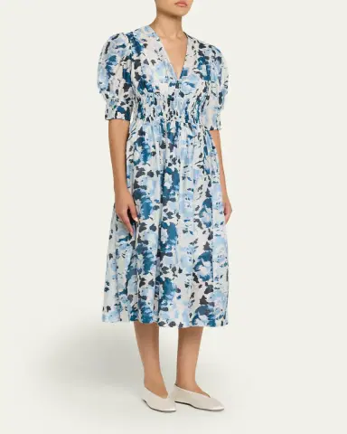 Hannah Artwear Sophia Puff-Sleeve Midi Dress | Thumbnail 4 Hannah Artwear Sophia Puff-Sleeve Midi Dress | Thumbnail 4