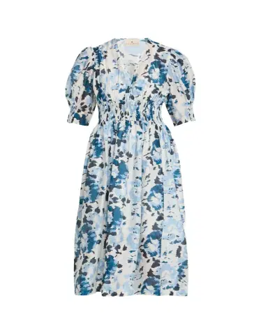Hannah Artwear Sophia Puff-Sleeve Midi Dress | Thumbnail 1 Hannah Artwear Sophia Puff-Sleeve Midi Dress | Thumbnail 1