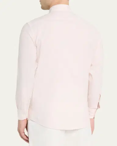 Zegna Men's Cotton and Cashmere Pinstripe Slim-Fit Sport Shirt | Thumbnail 3 Zegna Men's Cotton and Cashmere Pinstripe Slim-Fit Sport Shirt | Thumbnail 3
