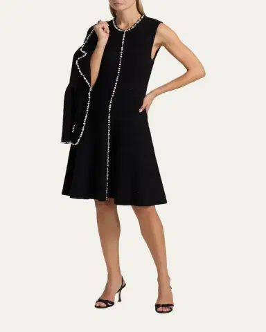 Rickie Freeman for Teri Jon Sleeveless Beaded Metallic Knit Dress | Thumbnail 4 Rickie Freeman for Teri Jon Sleeveless Beaded Metallic Knit Dress | Thumbnail 4