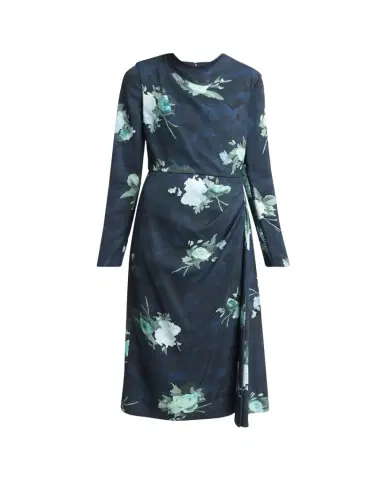 Erdem Floral Long-Sleeve Draped Midi Dress | Thumbnail 1 Erdem Floral Long-Sleeve Draped Midi Dress | Thumbnail 1
