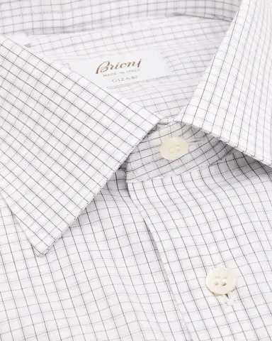 Brioni Men's Giza 87 Cotton Grid Check Dress Shirt | Thumbnail 2 Brioni Men's Giza 87 Cotton Grid Check Dress Shirt | Thumbnail 2