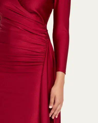 Chiara Boni La Petite Robe Koly Draped Surplice Jersey Gown | Thumbnail 5 Chiara Boni La Petite Robe Koly Draped Surplice Jersey Gown | Thumbnail 5