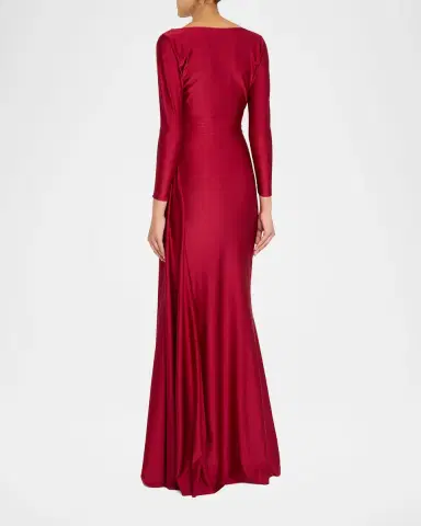 Chiara Boni La Petite Robe Koly Draped Surplice Jersey Gown | Thumbnail 7 Chiara Boni La Petite Robe Koly Draped Surplice Jersey Gown | Thumbnail 7