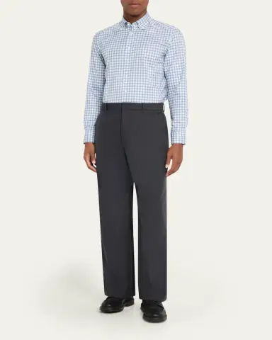 Bergdorf Goodman Men's Cotton Plaid Button-Collar Sport Shirt | Thumbnail 2 Bergdorf Goodman Men's Cotton Plaid Button-Collar Sport Shirt | Thumbnail 2