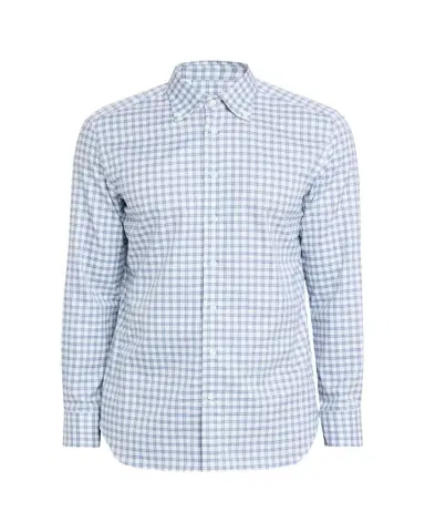 Bergdorf Goodman Men's Cotton Plaid Button-Collar Sport Shirt | Thumbnail 1 Bergdorf Goodman Men's Cotton Plaid Button-Collar Sport Shirt | Thumbnail 1