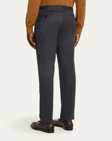 ZEGNA Men's Trofeo Wool Straight Fit Flat-Front Pants | Thumbnail 3 ZEGNA Men's Trofeo Wool Straight Fit Flat-Front Pants | Thumbnail 3